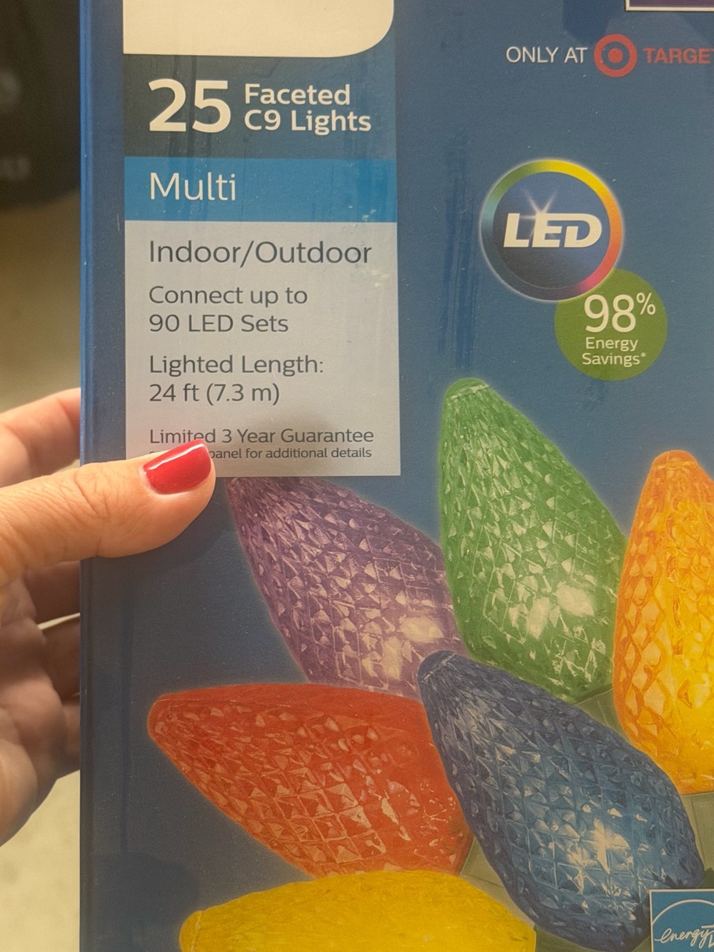Target Multi-Color LED C9 Faceted Holiday Lights - Indoor/Outdoor